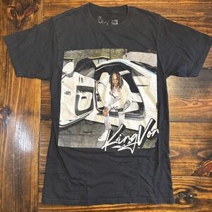 King Von Graphic Concert Tee White Sports Car Size Adult Small Black